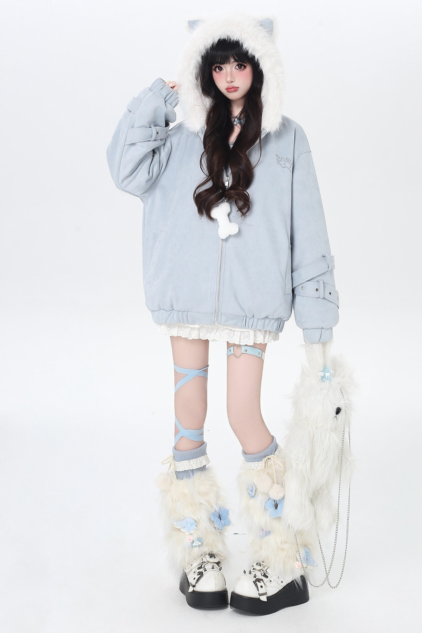 Cat Ear Hood Fur Jacket