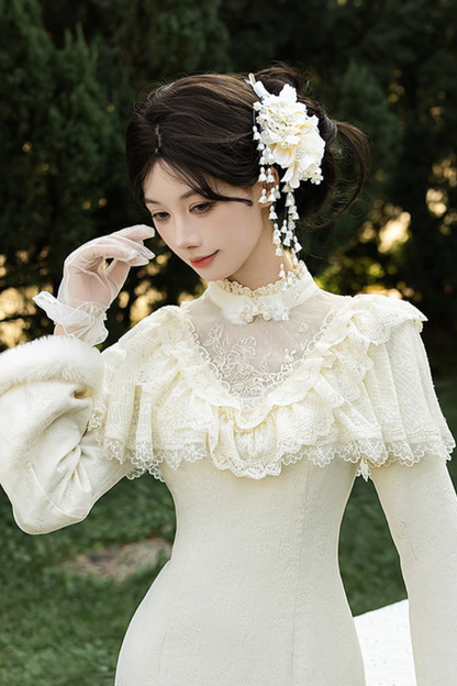 Rouge Snow Fishtail Dress + Flared Dress + Hat + Clip