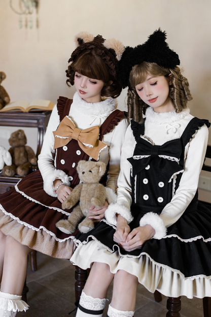 ドールロリータドレス+トップス+アニマルレッグループ+アニマルヘアバンド