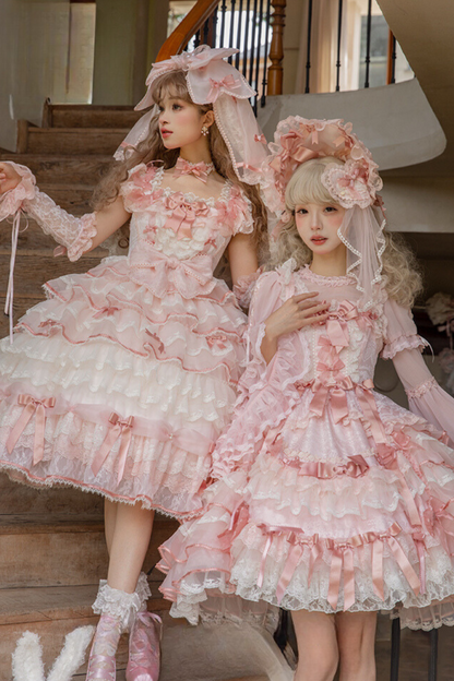 [Reservation deadline on October 18] Rose Garden Floral Pearl Ribbon Tulle Dress