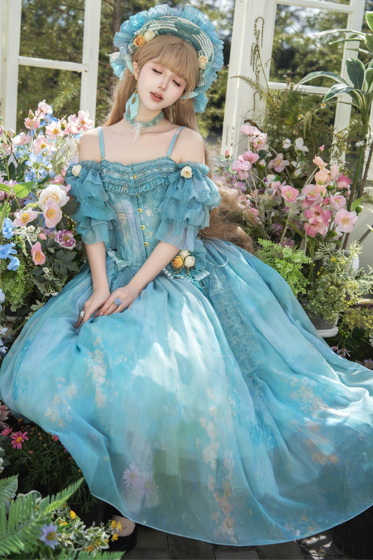 【3月19日予約締切】シルビアトップス+フレアスカート+ハット+スリーブ+ネックレス