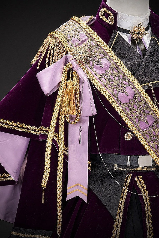 [Pre-order Deadline: December 7] Purple & Gold Royal Prince-Style Military Lolita Coordinated Outfit 1/2 + Full Set, Ouji Fashion