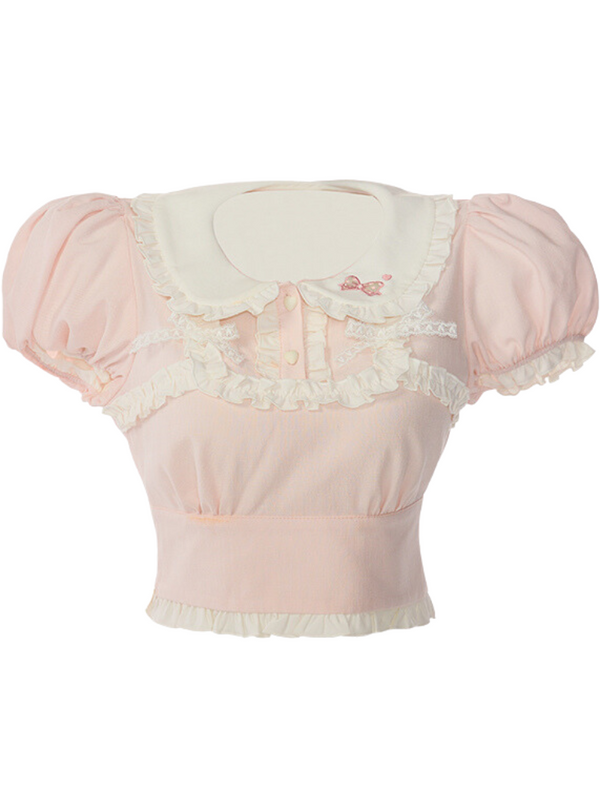 Dream Puff Sleeve Stitching Top + Puff Skirt