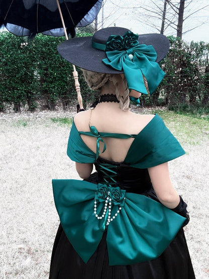 [Précommande jusqu'au 28 avril] Chapeau + accessoires de la série Princesse Rose Gothique Élégante