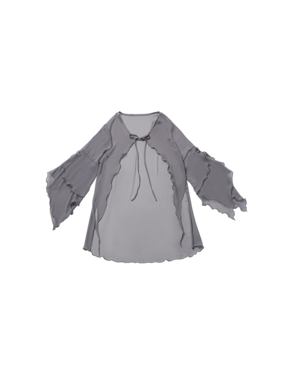 チャイナライトカーディガン+トップス+マーメイドスカート+キャミソールワンピース