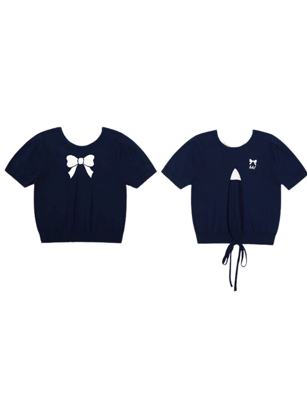 2weyリボンスリムフィットトップス