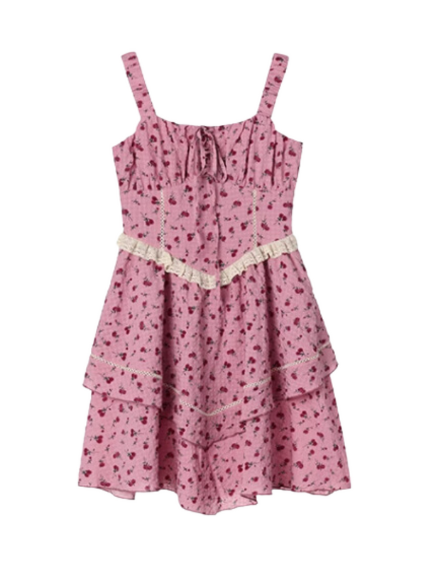 リトルフラワーワンピース×レトロチェックワンピース×ピンクフラワーワンピース