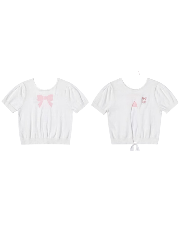 2wey ribbon slim fit tops