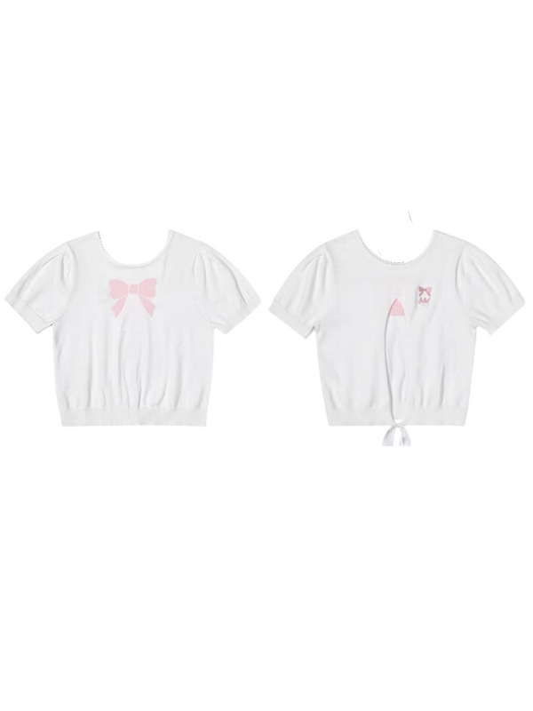 2weyリボンスリムフィットトップス