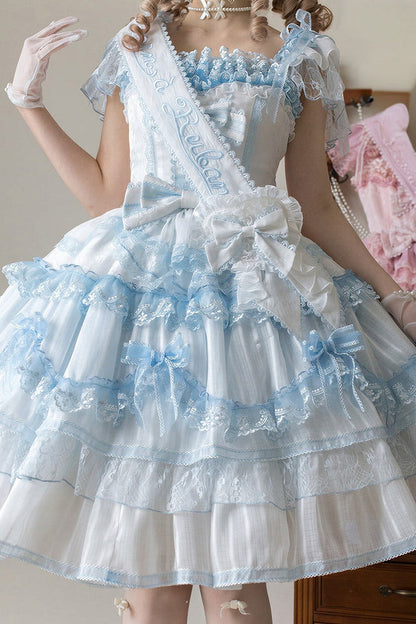 【6月20日予約締切】ピンク/ブルースイートラビットリボンフェアリープリンセスシリーズアクセサリー（うさ耳ヘアバンド・サッシュ）