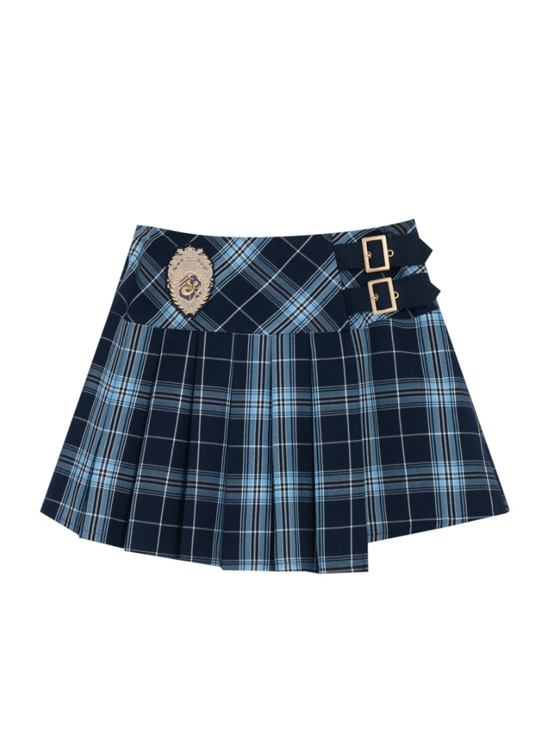 Retro College American Hot Girl College Check Skirt