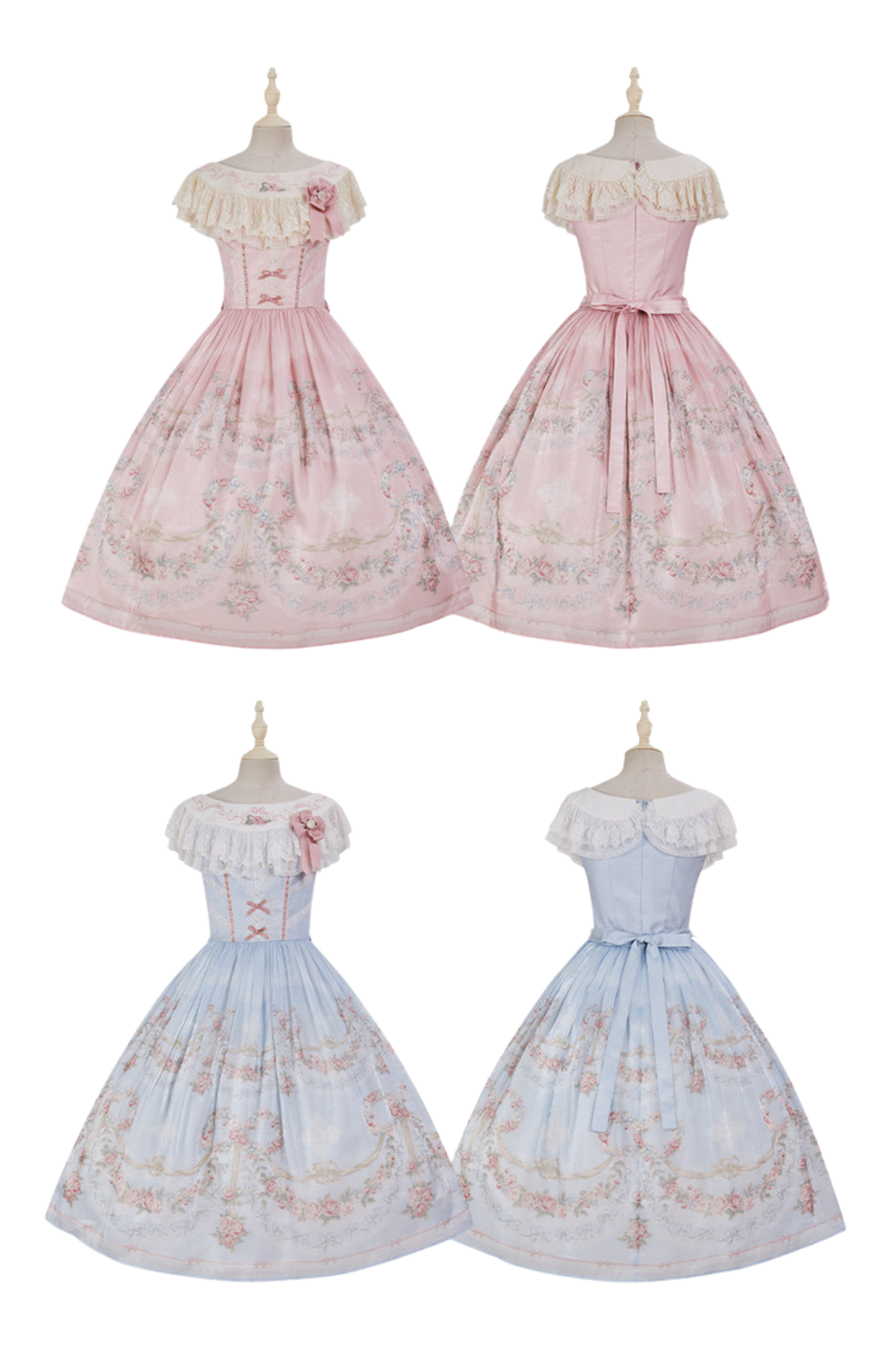 Vilandry Garden Off-Shoulder Dress + Jumper Skirt + Cape