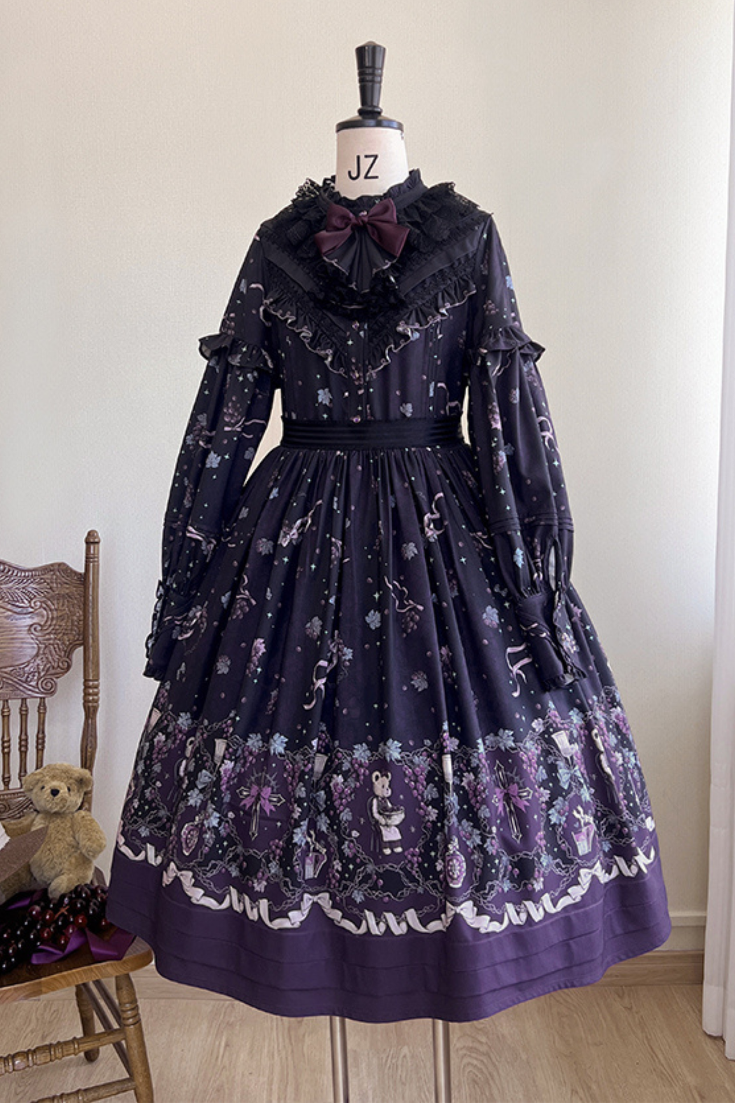 ワイナリーレトロベアロリータドレス