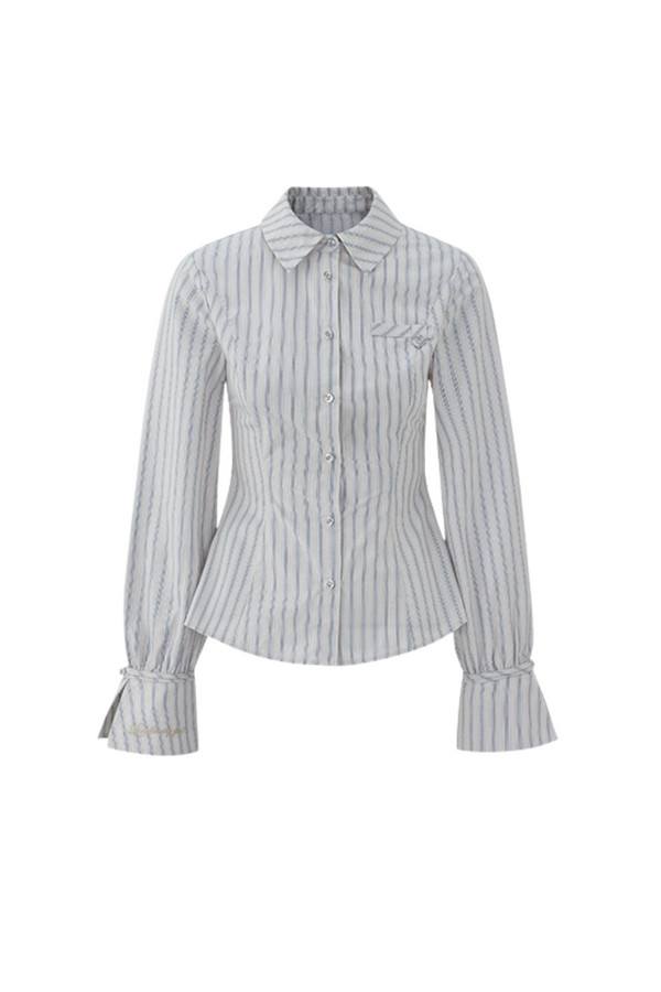 Fur Knit Vest + Striped Shirt