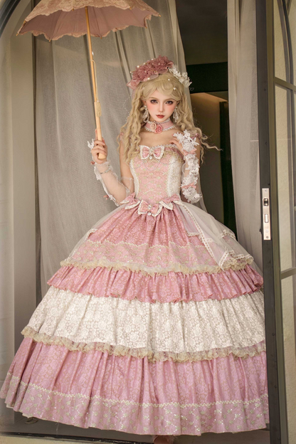 Anniversary Flower Fantasy Gorgeous Lolita Dress Full Set