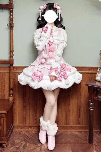 [Deadline for reservations: December 8] Floss Sugar Rabbit Fur Ball Ribbon Suspender Dress
