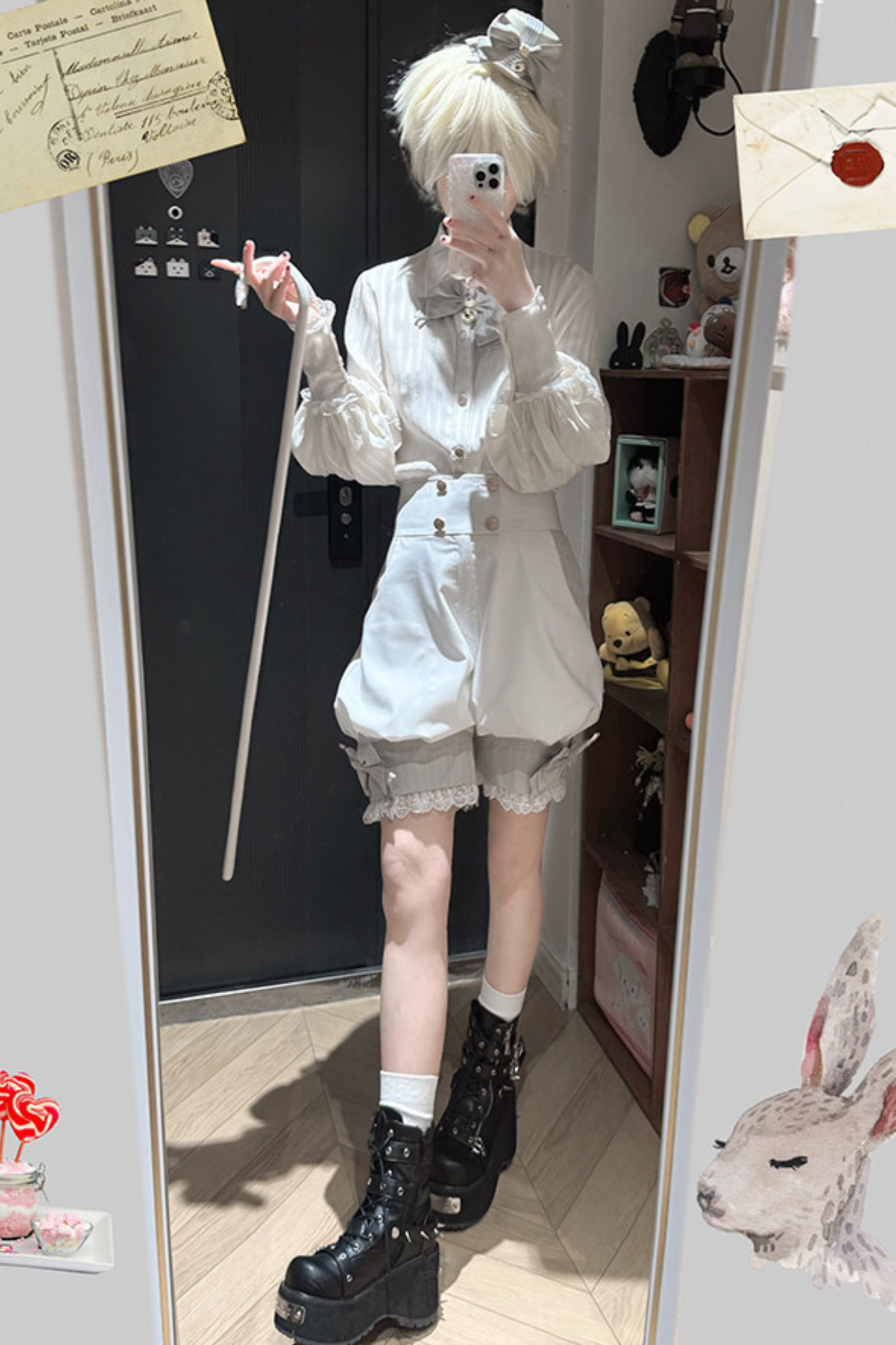 [Pre-order Deadline: April 25] Castle Prince Candy Lolita Vest + Shirt + Pants + Ribbon + Hat