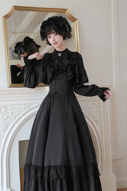 Elegant Dress + Shawl + Ribbon + Headdress