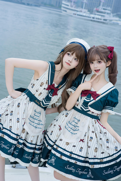 Jasmine Bear Marine Design Jumperskirt + Short Outerwear