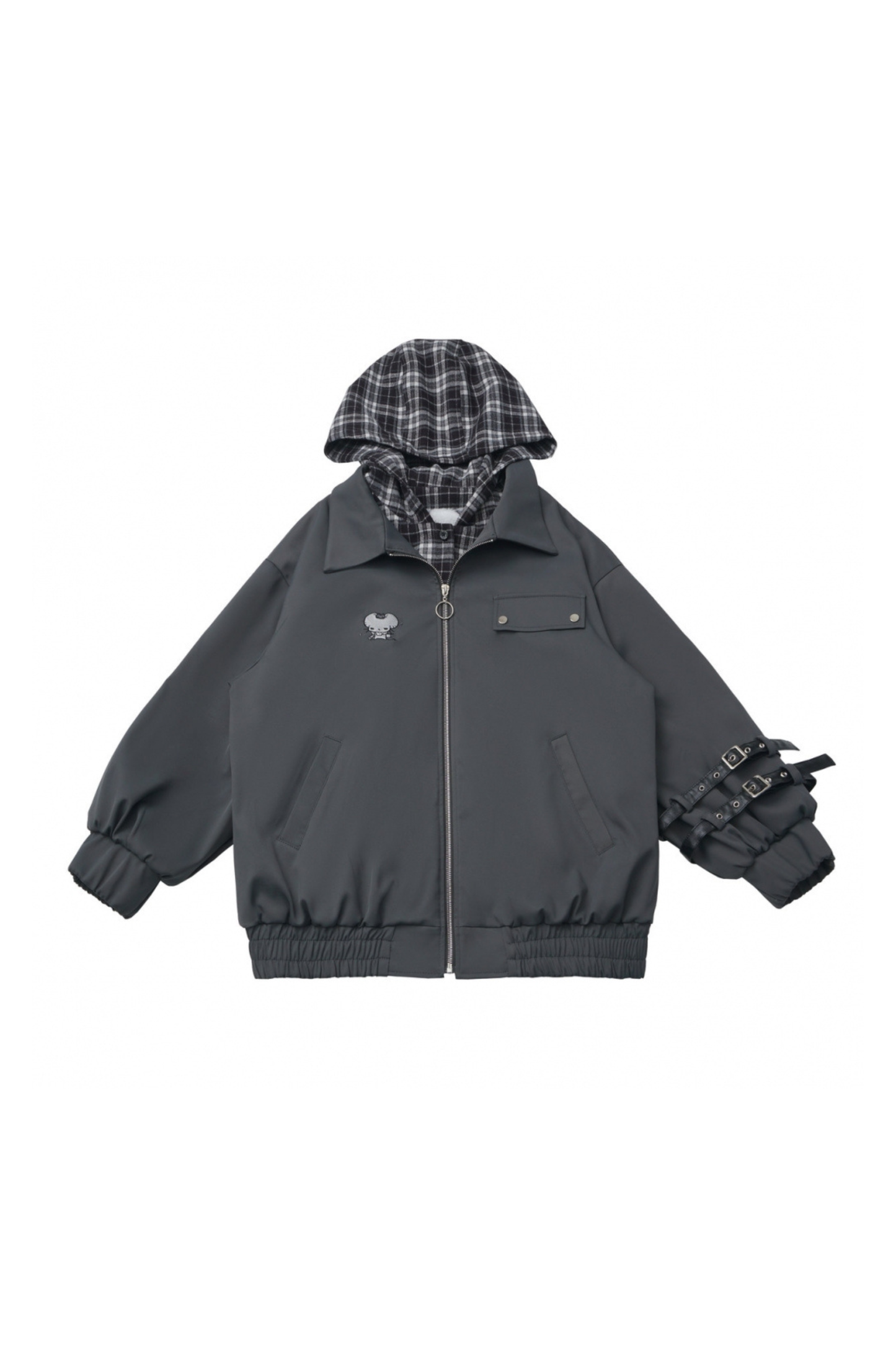 ビッグファーカラージャケット+トップス+スカート+パンツ+チェックフードジャケット