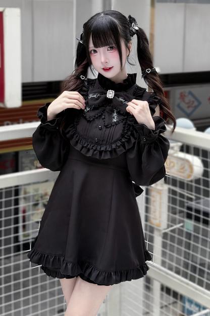 ローズプリンセスオフショルダーフリルリボントップス