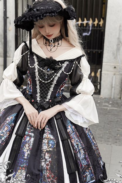 Classical Elegant Dark Gothic Kula Lolita Dress