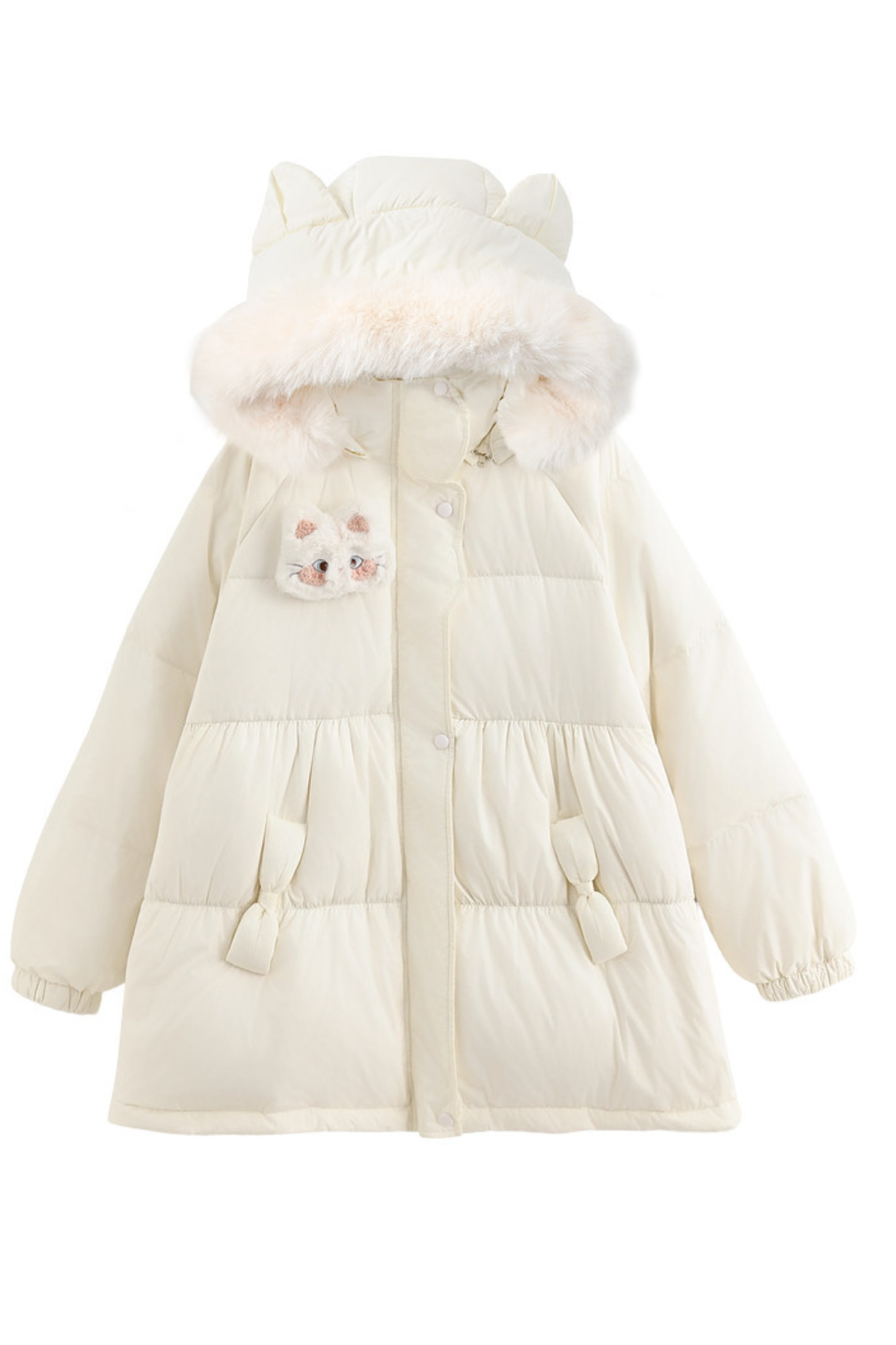 スウィートキャットフードダウンジャケット