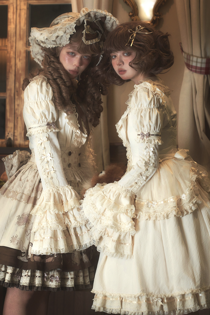 Briana Bear Print Dream Doll Lolita Dress + JSK + Skirt + Shirt + Petticoat