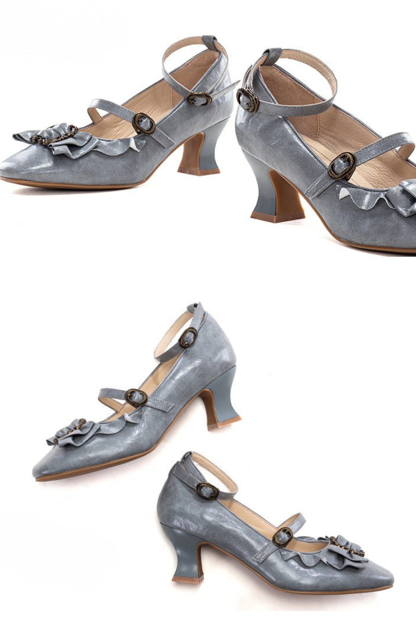 レザーリボンフリルロリータヒール