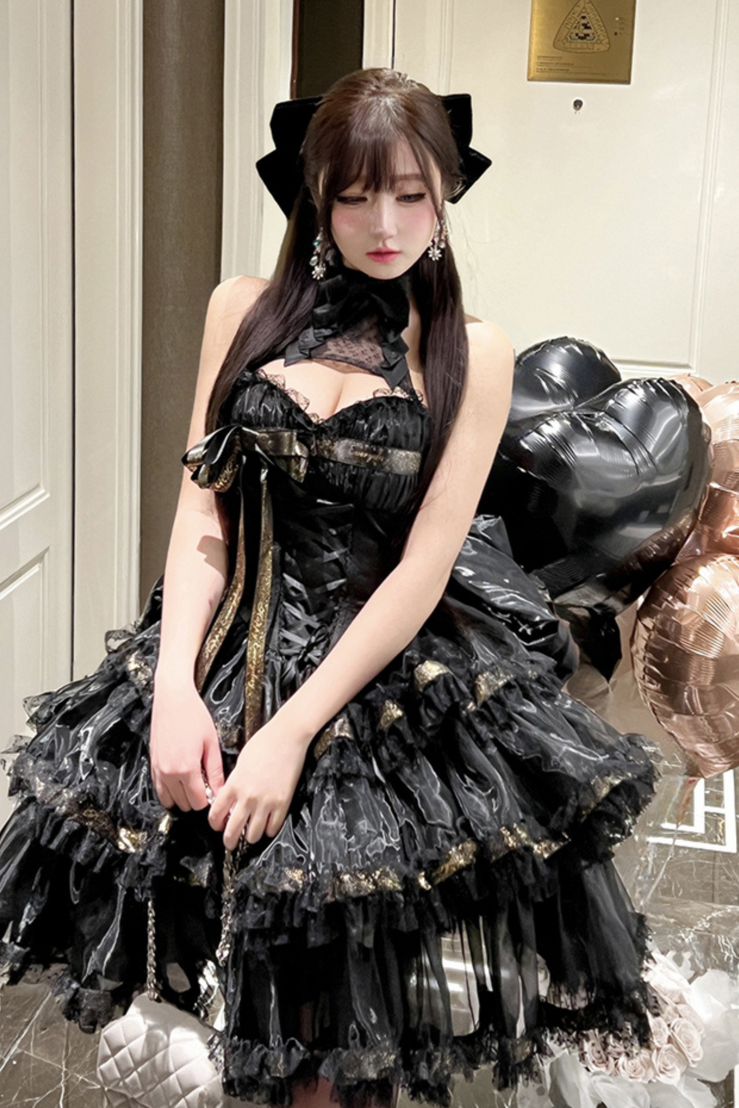 Ribbon Halter Neck Slim Lolita Dress