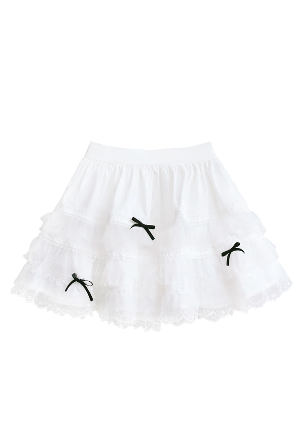 スイートガーリーリボンフレアコート+ファーカラー+シャツ+スカート+ベレー帽