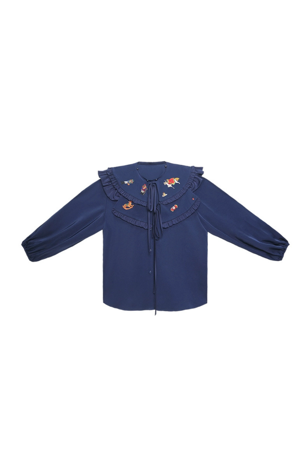 フレンチレトロショールデザインブラウス