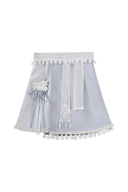 チャイナスノーロリータジャケット+トップス+スカート+スカーフ