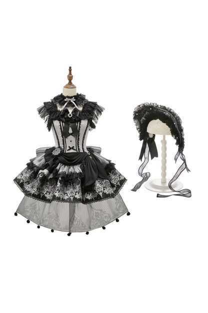 【2月28日予約締切】ダークシルバーレースロリータドレス+BNT+ネックアクセサリー