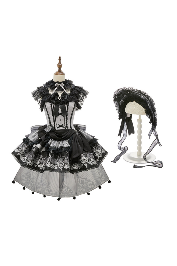 【2月28日予約締切】ダークシルバーレースロリータドレス+BNT+ネックアクセサリー