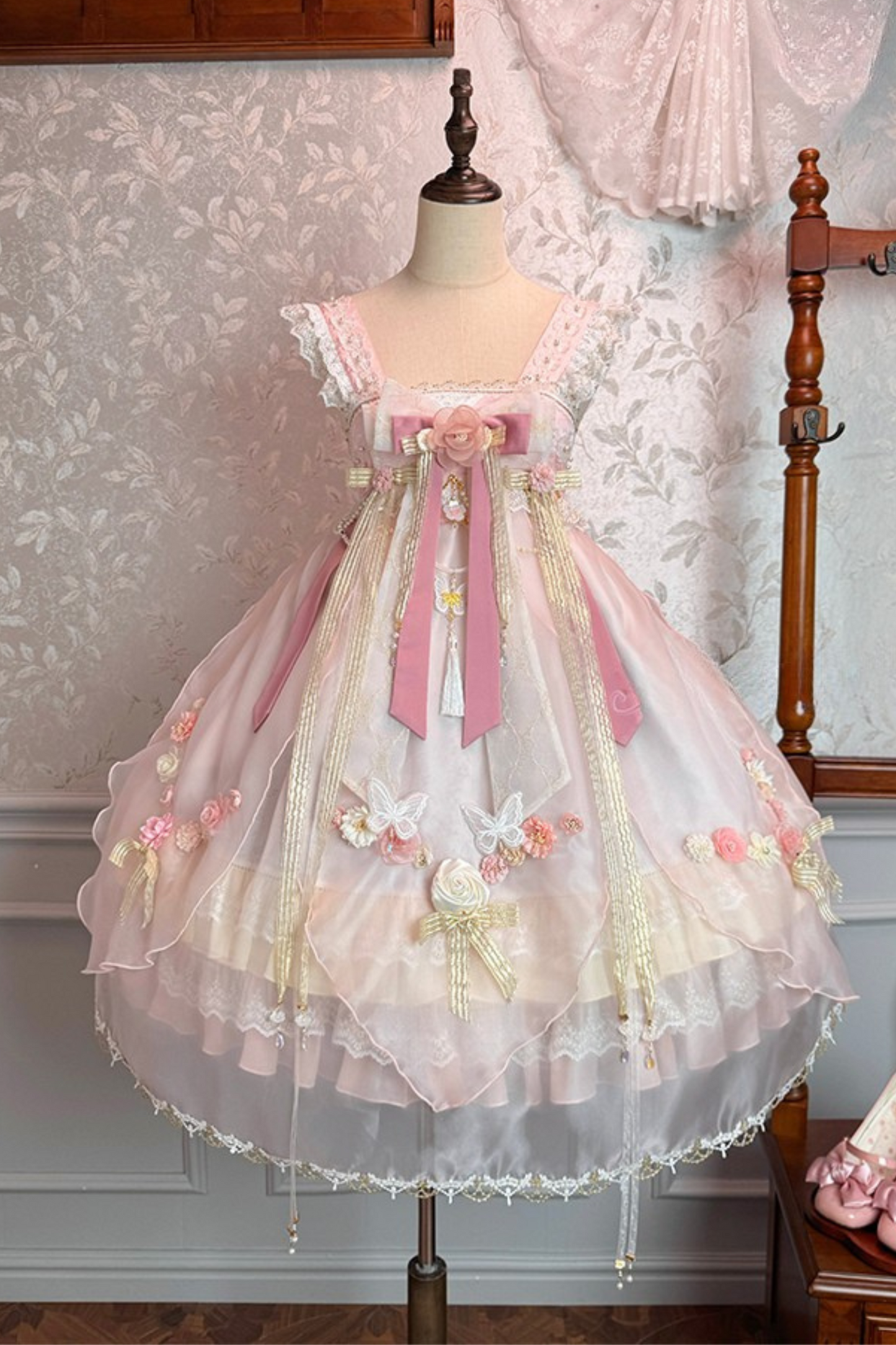 Fairy Floral China Tulle Ribbon Dress