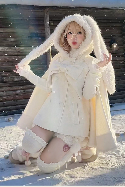 アニマルツイードコート＋ボアショートパンツ