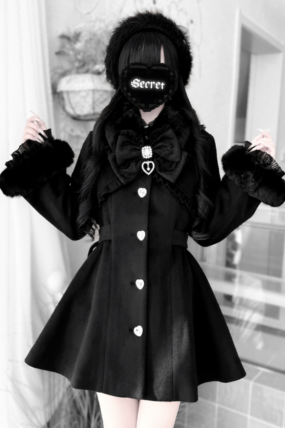 リボンウエストマークフレアコート