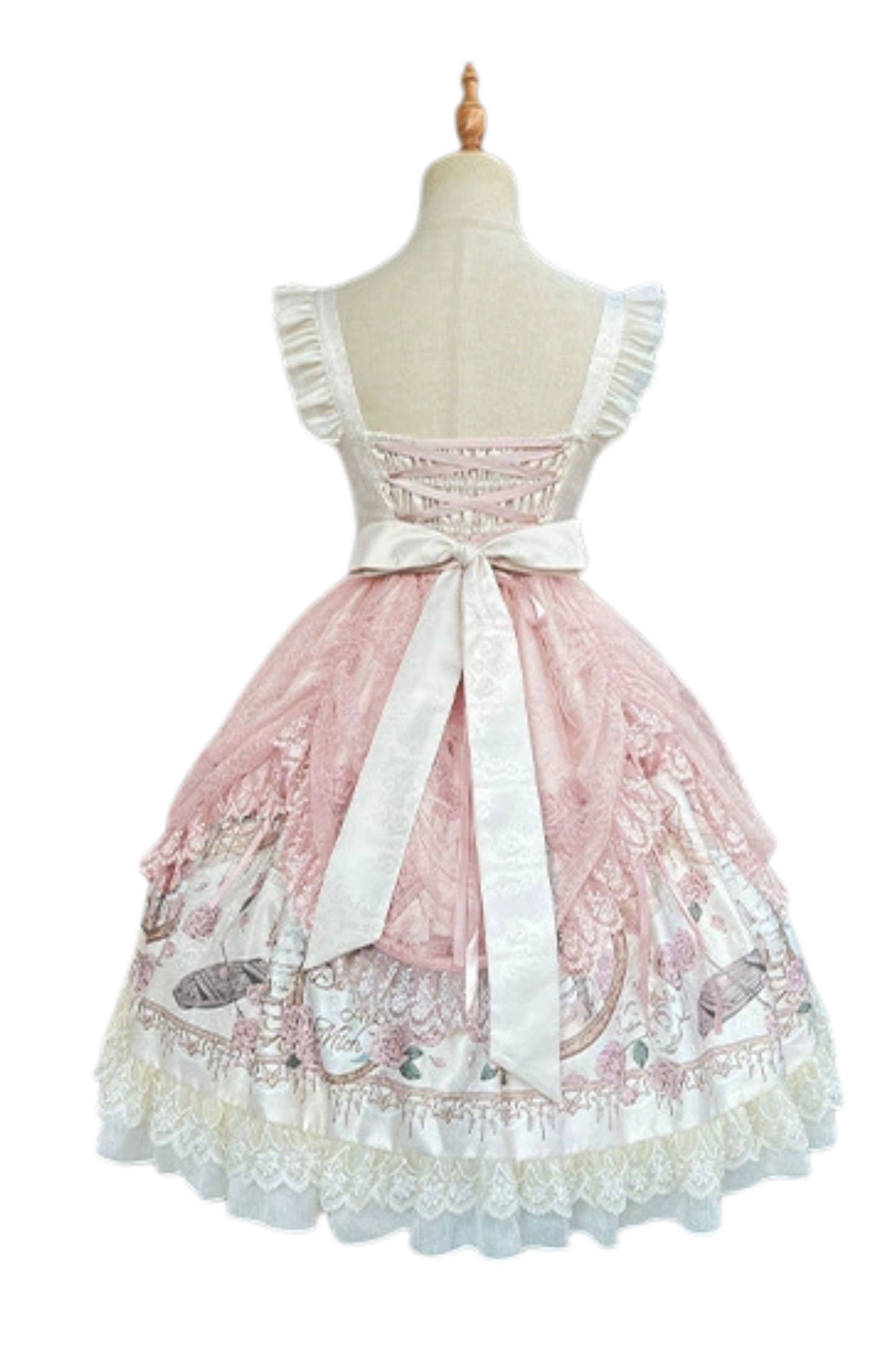 Daily Color Sweet Princess Jumper Skirt + Lace Doll Shirt