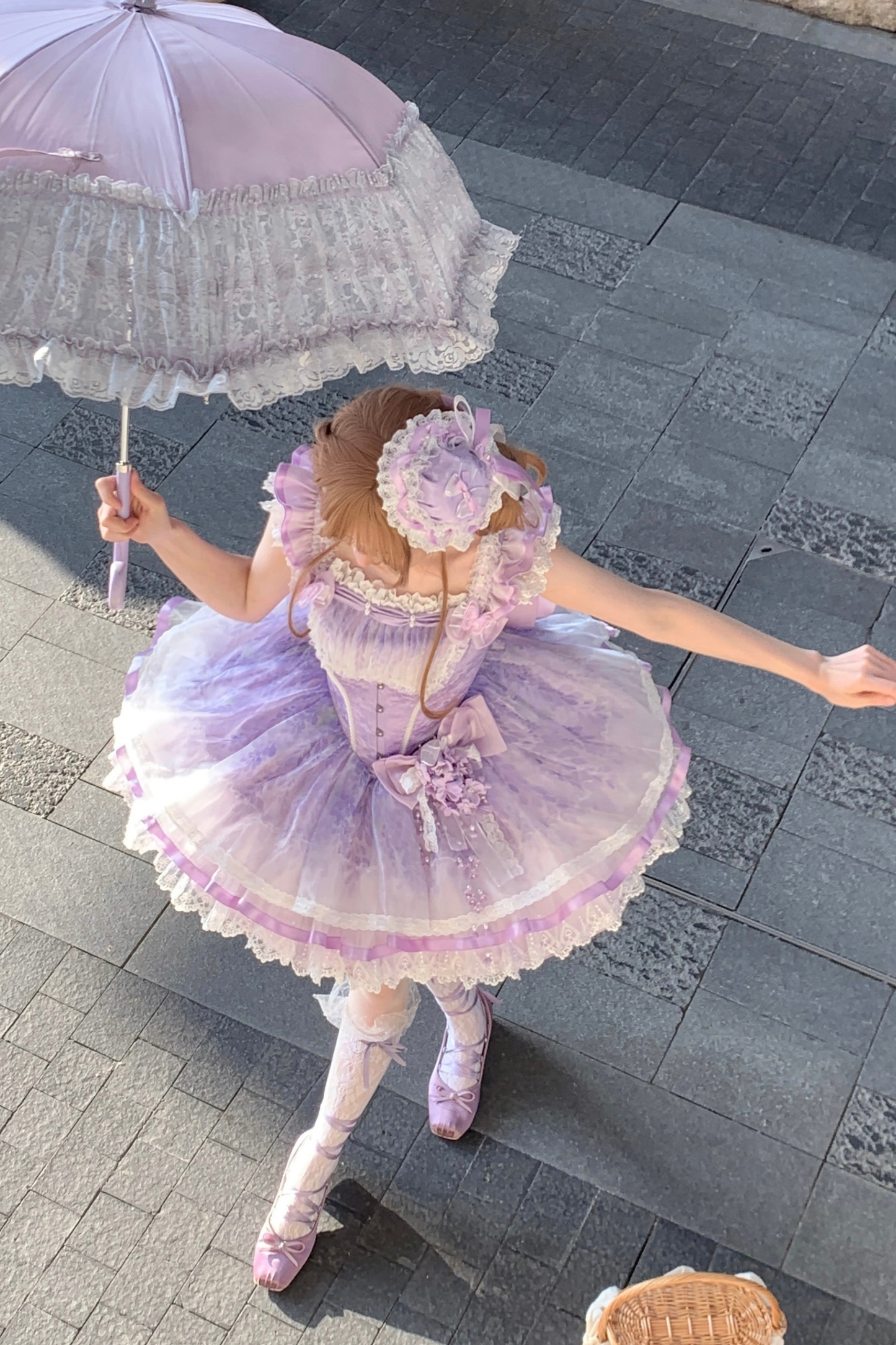 【予約商品】バレエスタイルエレガントドレス+ハット+ヘアバンド+リボンテール