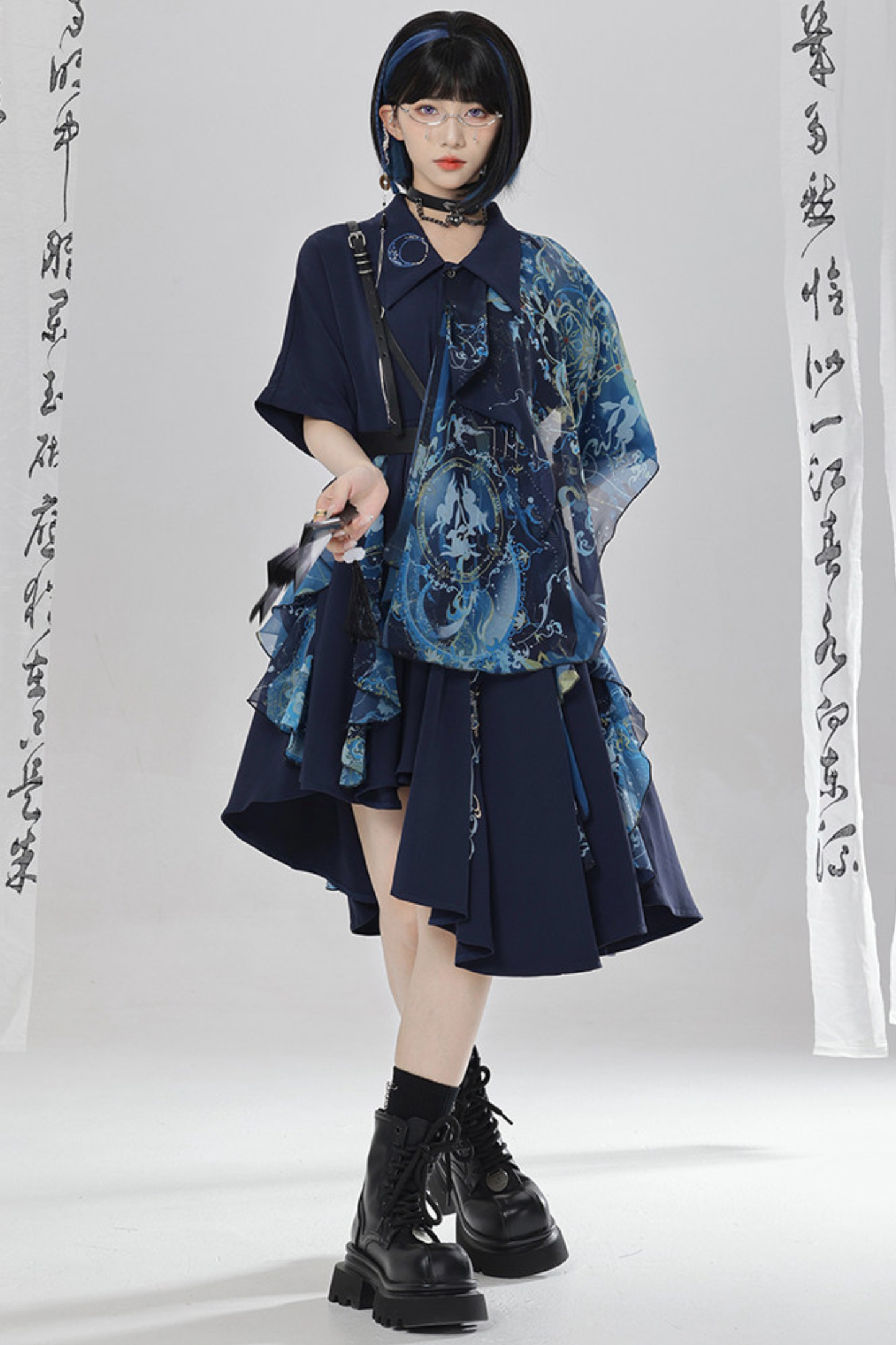 チャイナエンブロイダリードレス+ベルト+ガードル