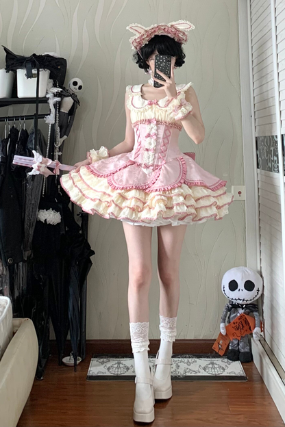 Magical Girl Lolita Dress + Bonnet + Pendant + Sleeves
