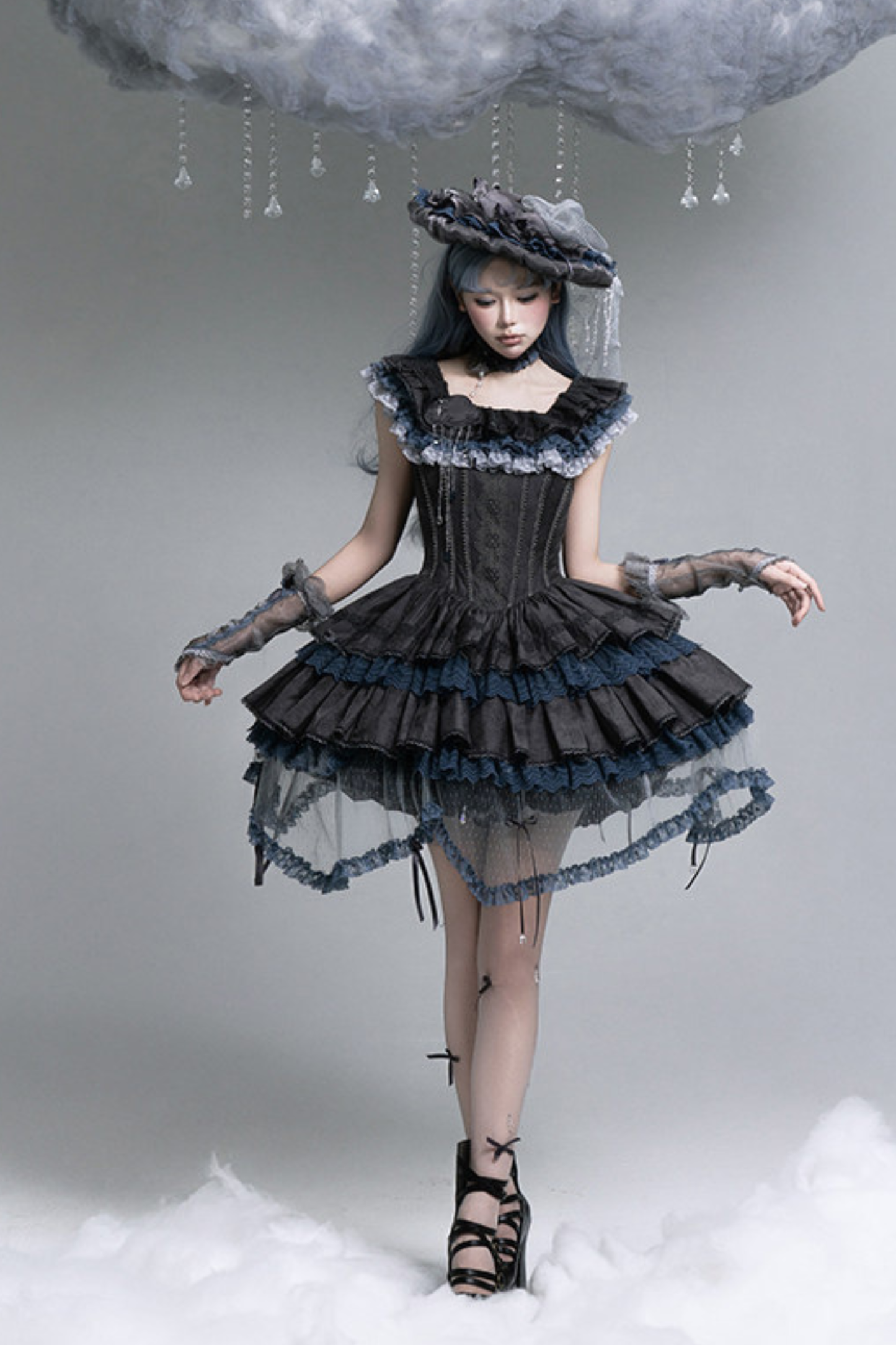 Rainbow Angel Lolita Jumper Skirt + Rainbow Dress + Monochrome Long Dress + Monochrome Jumper Skirt