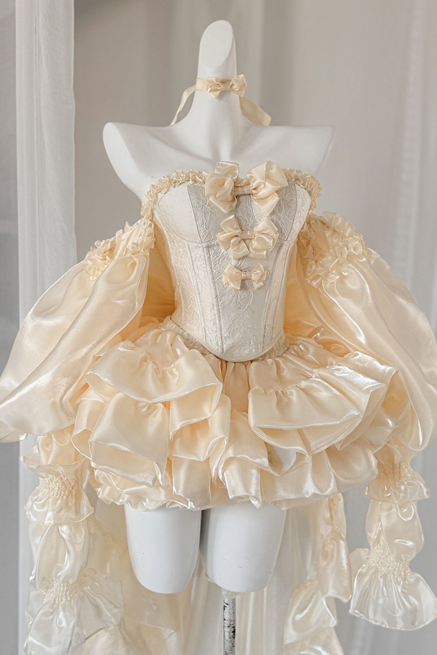 パーフェクトチューブトップ+フリルスカート+リボンテール+パニエ