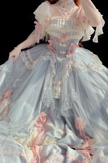 スイートプリンセスドレス+トレーン+ ベール +アクセサリー