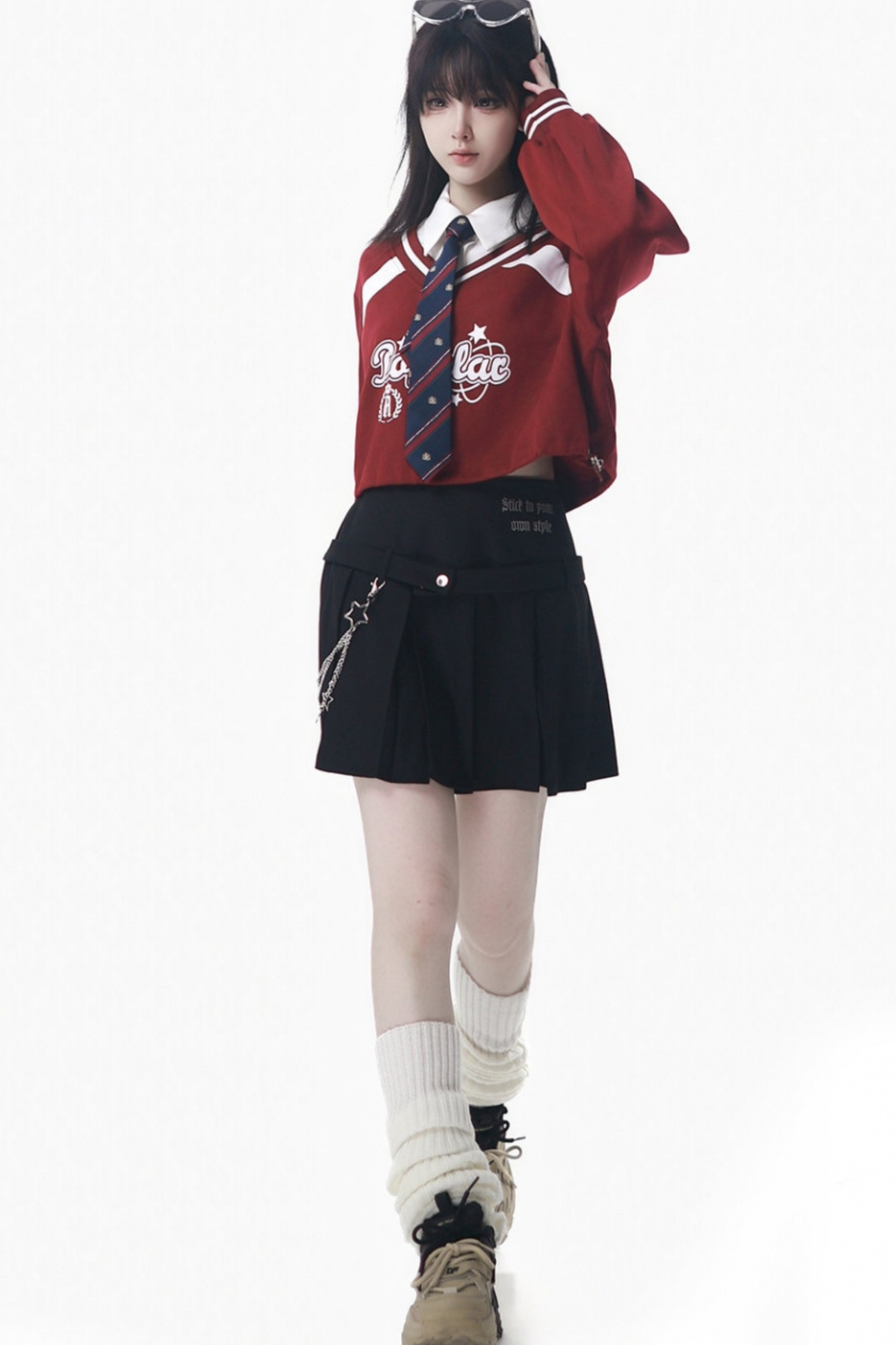 American College Sweatshirt + Tie + Pants + Skirt