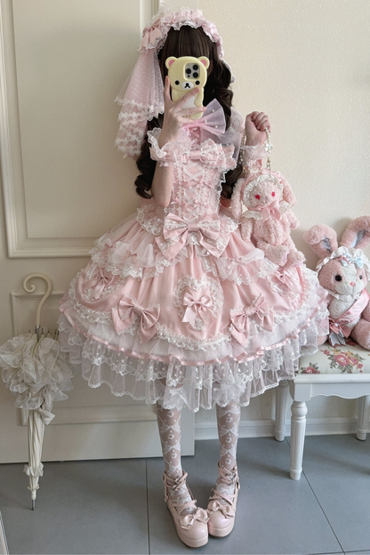 Sweetheart Lolita Dress + Ribbon + Veil