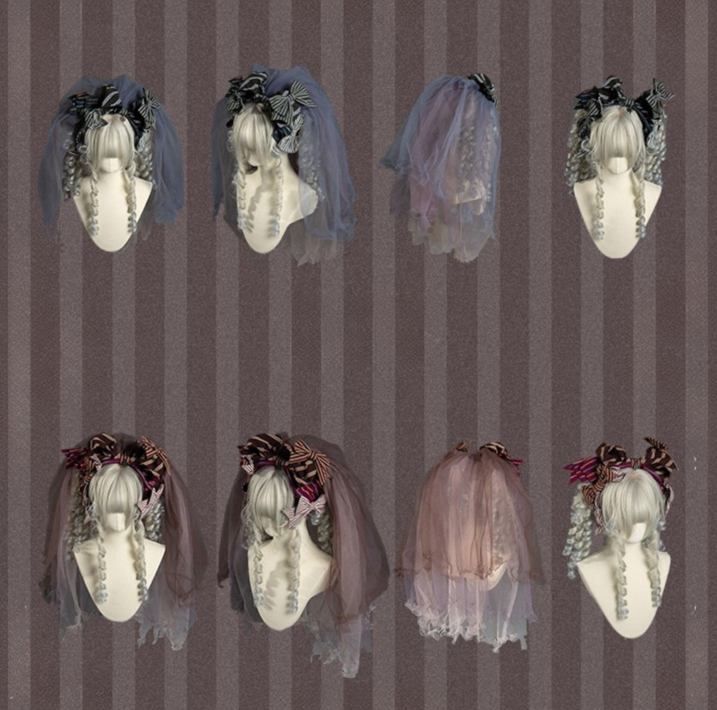 【予約商品】ストライプグリッドファンタジードレスセット＋アシメチュールスカート＋ベール