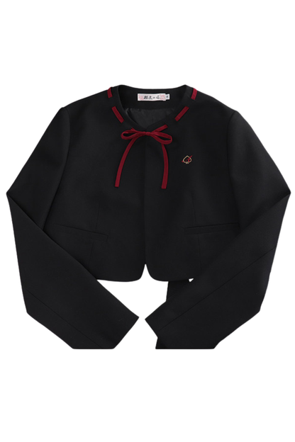 Karo-Collegejacke + Trägerrock + Hemd