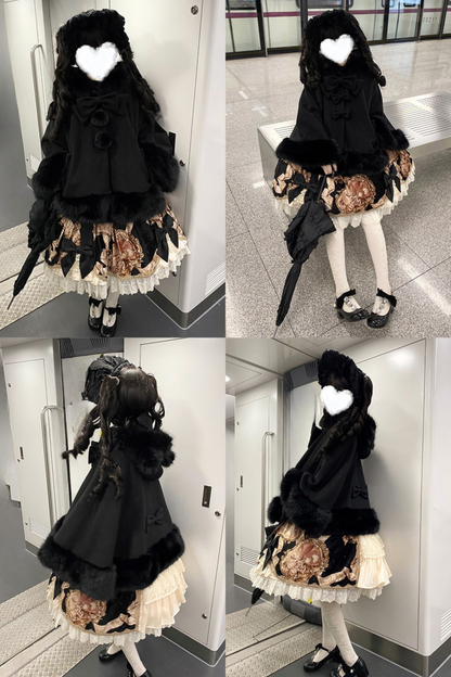 【12月18日予約締切】猫耳ファーフーディーケープコート